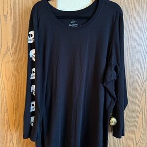 Torrid Slim Fit Skull Long Sleeve Tshirt